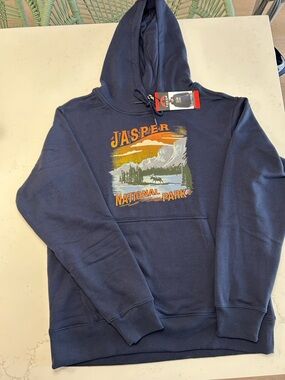 Jasper National Park Navy Graphic Hooded Sweatshirt men’s medium